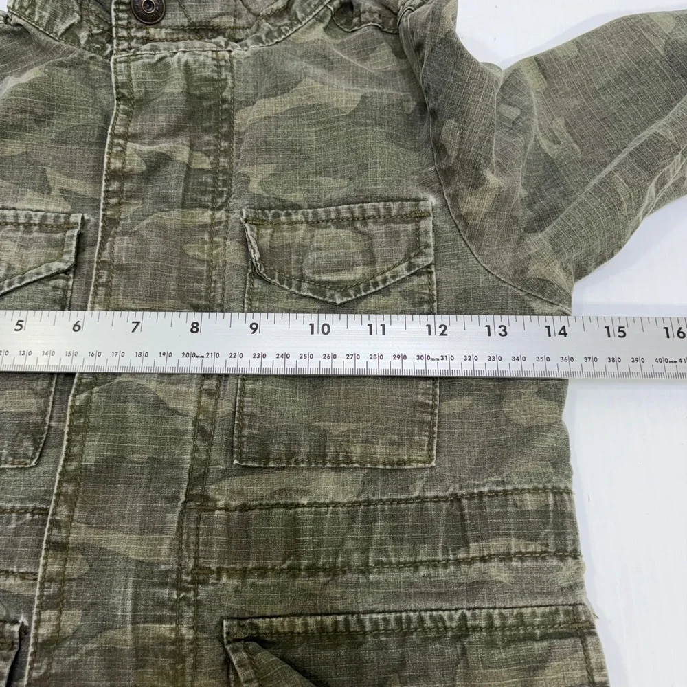OshKosh Bgosh Kids Camo Field Jacket Green Military Utility Coat Size 6 READ